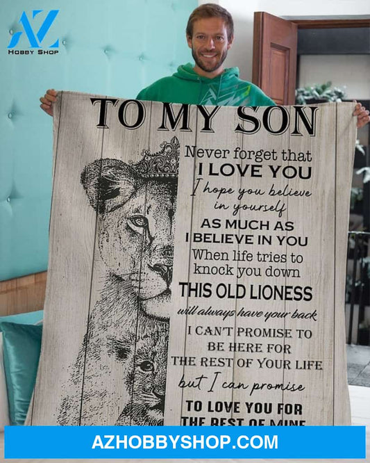 Never Forget That I Love You Mom To Son Fleece Blanket Gift For Son