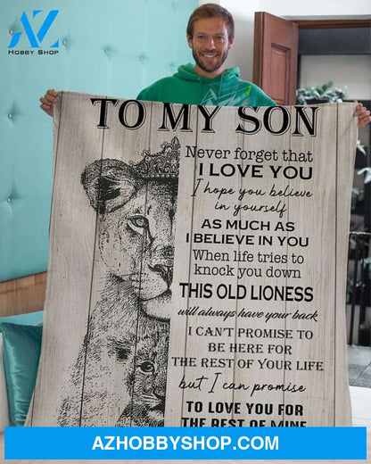 Never Forget That I Love You Mom To Son Fleece Blanket Gift For Son