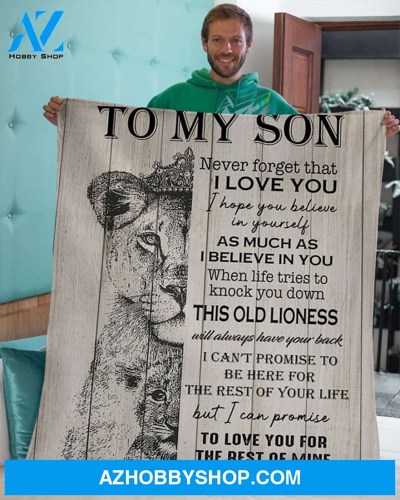 Never Forget That I Love You Mom To Son Fleece Blanket Gift For Son
