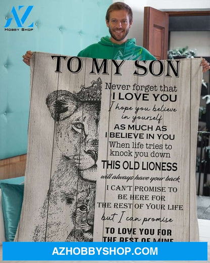 Never Forget That I Love You Mom To Son Fleece Blanket Gift For Son