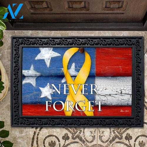 Never Forget Yellow Ribbon Doormat - 18" x 30"