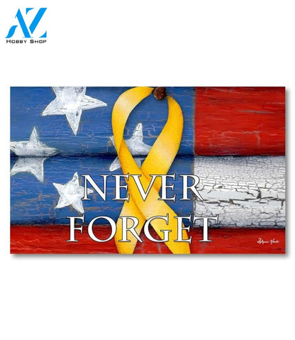 Never Forget Yellow Ribbon Doormat - 18" x 30"