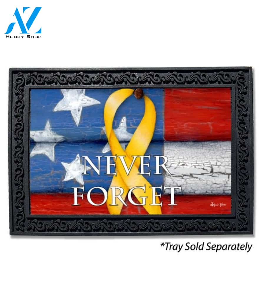 Never Forget Yellow Ribbon Doormat - 18" x 30"