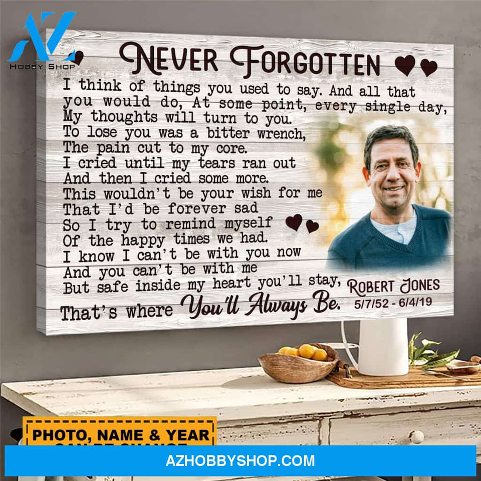 Never Forgotten - Upload Photo Personalized Canvas