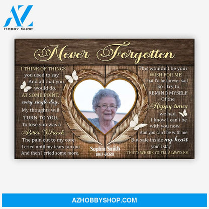 Never Forgotten - Upload Photo Personalized Canvas