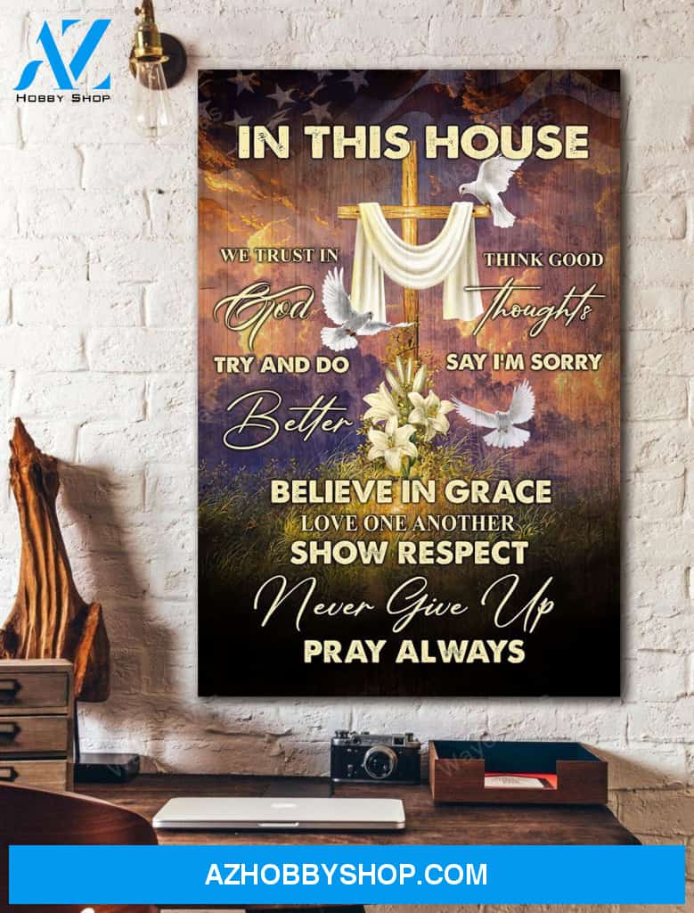 Never give up Pray always - Jesus Portrait Canvas Prints - Wall Art