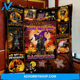 Never Mind The Witch Beware Of The Dachshund Halloween Fleece Blanket - Sherpa Blanket