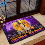 Never Mind The Witch Beware Of The German Shepherd Halloween Funny Doormat Gift For Dog Lovers Home Decor Warm House Gift Welcome Mat
