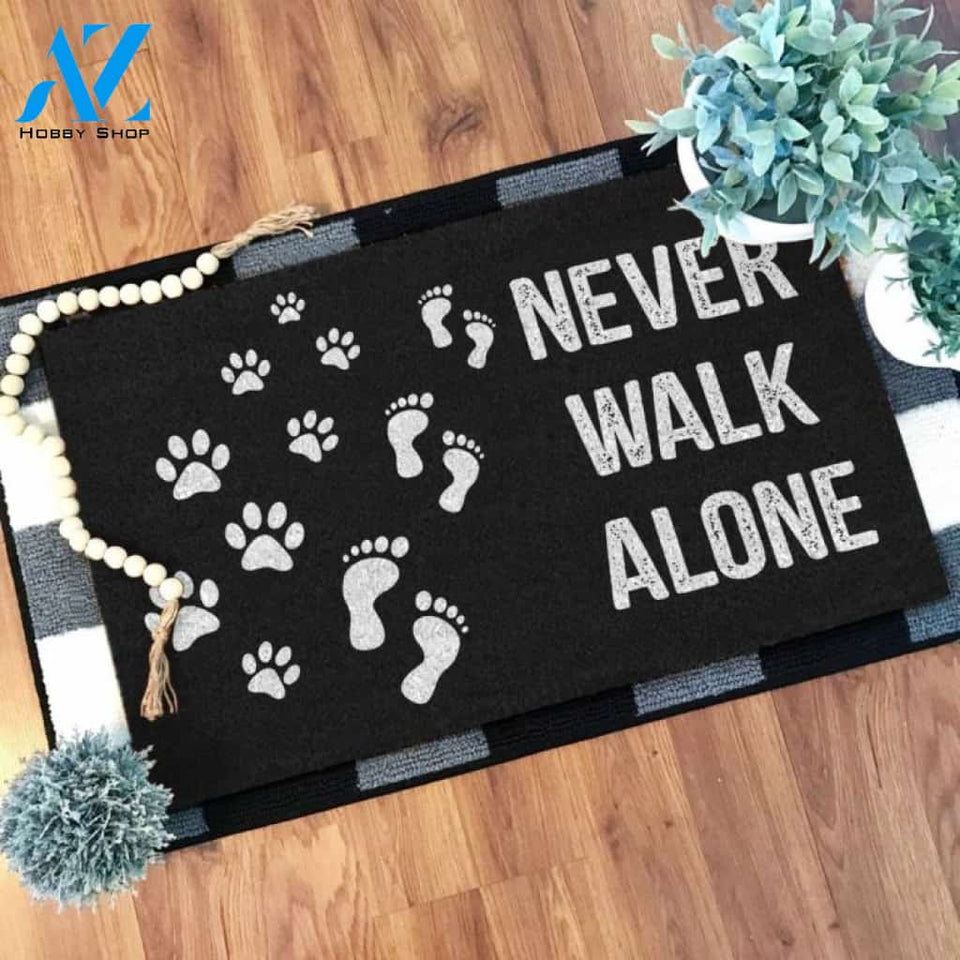 Never Walk Alone Animal Lovers Doormat | Welcome Mat | House Warming Gift