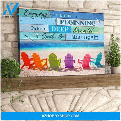 New Beginning Beach Canvas Wall Art Decor