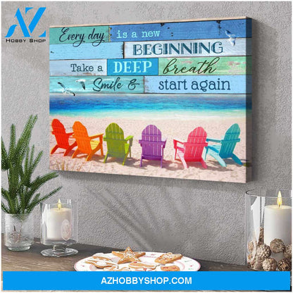 New Beginning Beach Canvas Wall Art Decor
