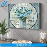 New Beginning Butterfly and Flowers Canvas Wall Art Decor