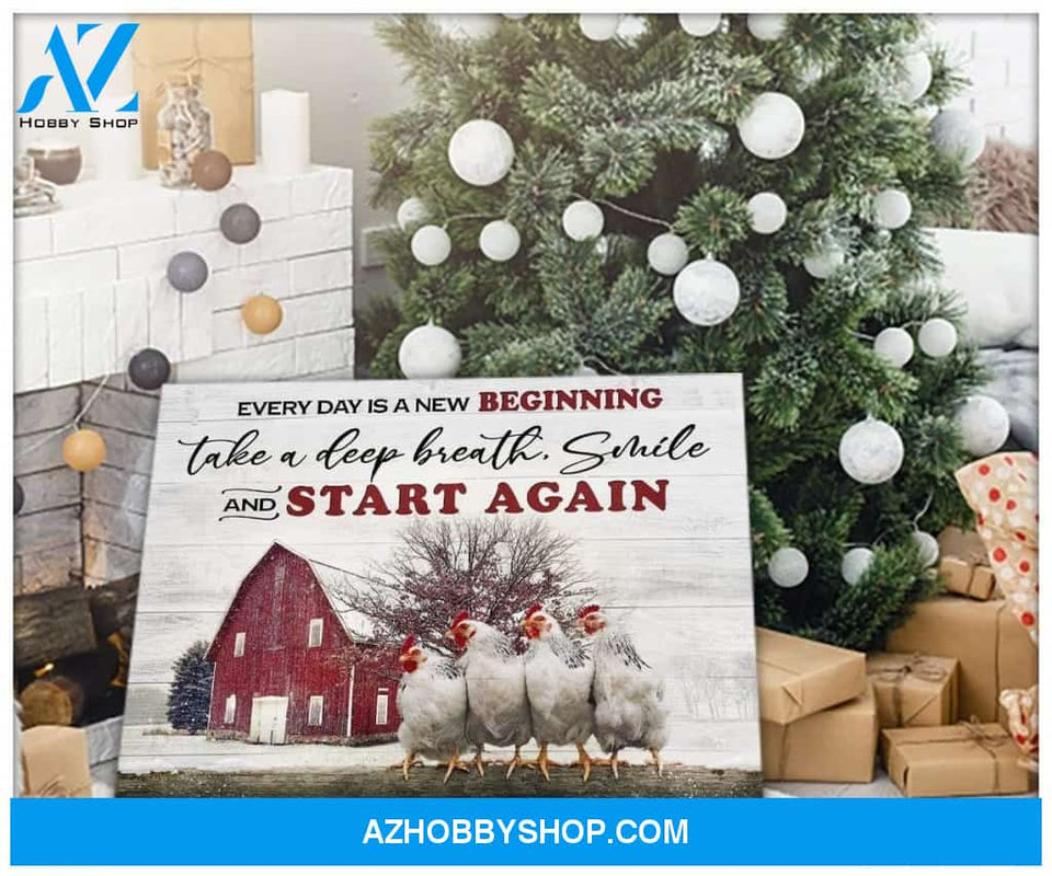 New Beginning Chicken Wall Matte Canvas Christmas Wall Art