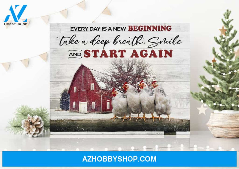 New Beginning Chicken Wall Matte Canvas Christmas Wall Art