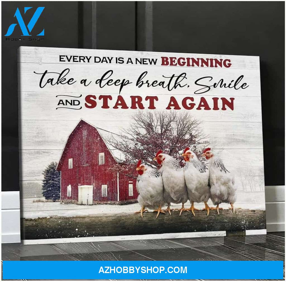 New Beginning Chicken Wall Matte Canvas Christmas Wall Art
