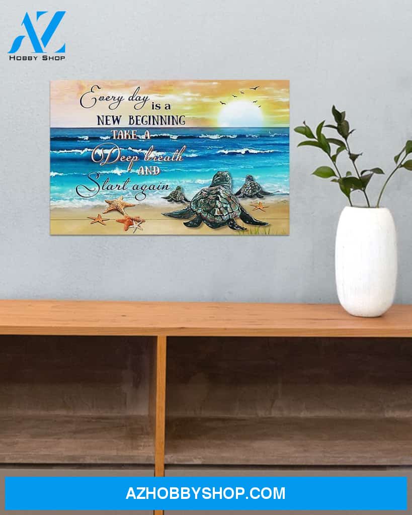 New Beginning Turtle Gift Dad Canvas Prints
