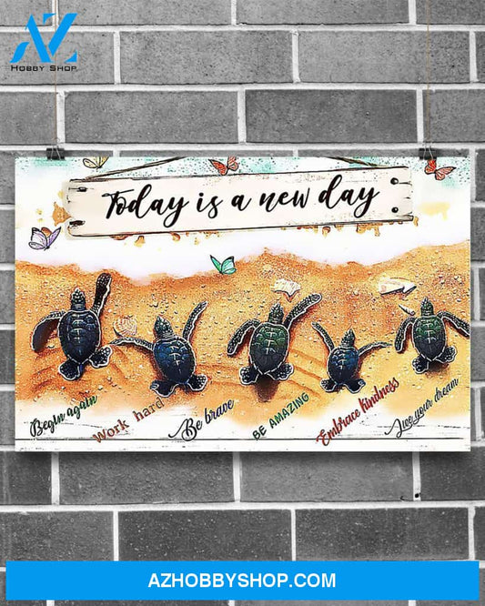 New Day Turtle Gift Dad Canvas Prints