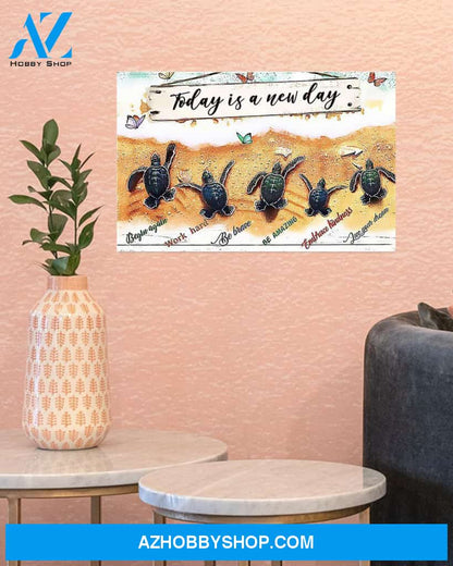 New Day Turtle Gift Dad Canvas Prints