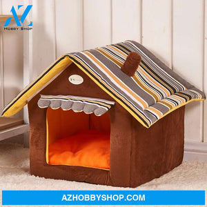 New Fashion Striped Removable Cover Mat Dog House Beds For Small Medium Dogs Pet Products For Cat