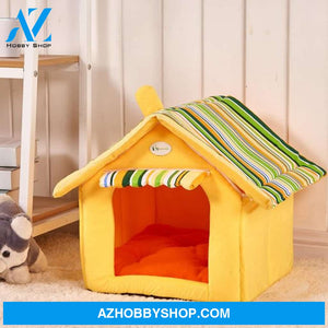 New Fashion Striped Removable Cover Mat Dog House Beds For Small Medium Dogs Pet Products For Cat