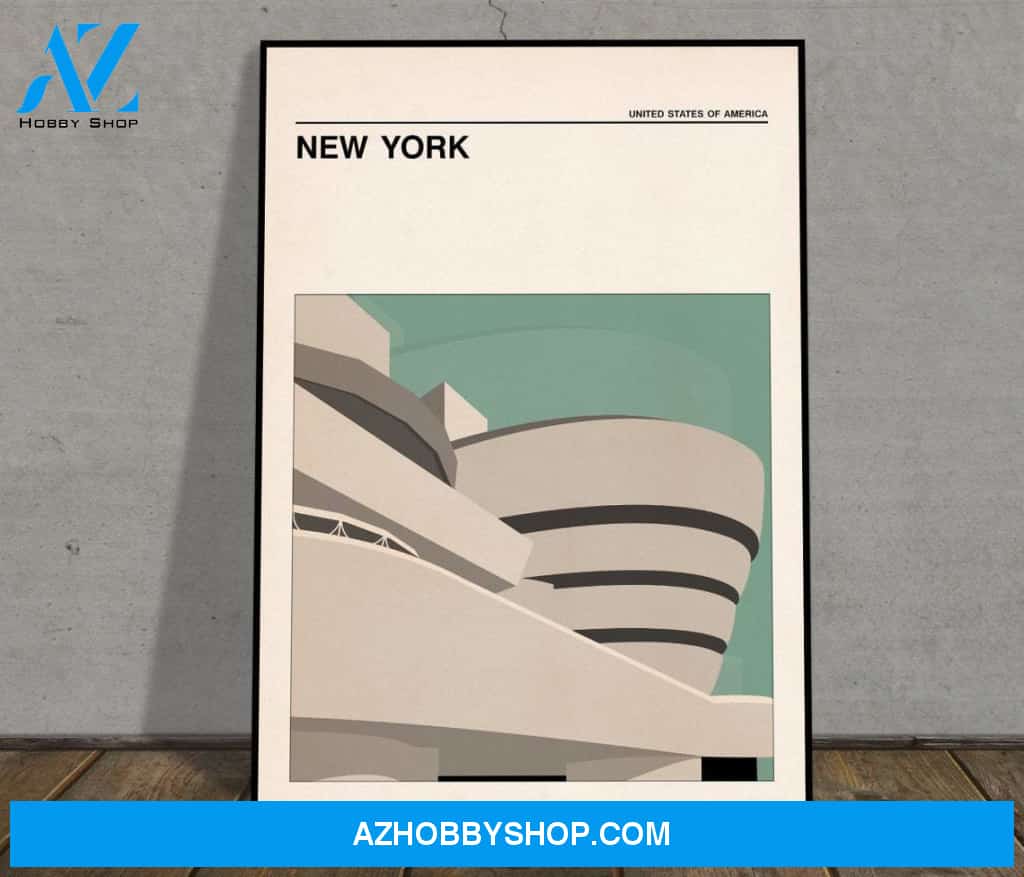 New York Poster, Mid-Century Travel Canvas And Poster, Wall Decor Visual Art