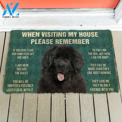 Newfoundland Dog - When Visiting My House Please Remember Doormat Welcome Mat House Warming Gift Home Decor Gift for Dog Lovers Funny Doormat Gift Idea