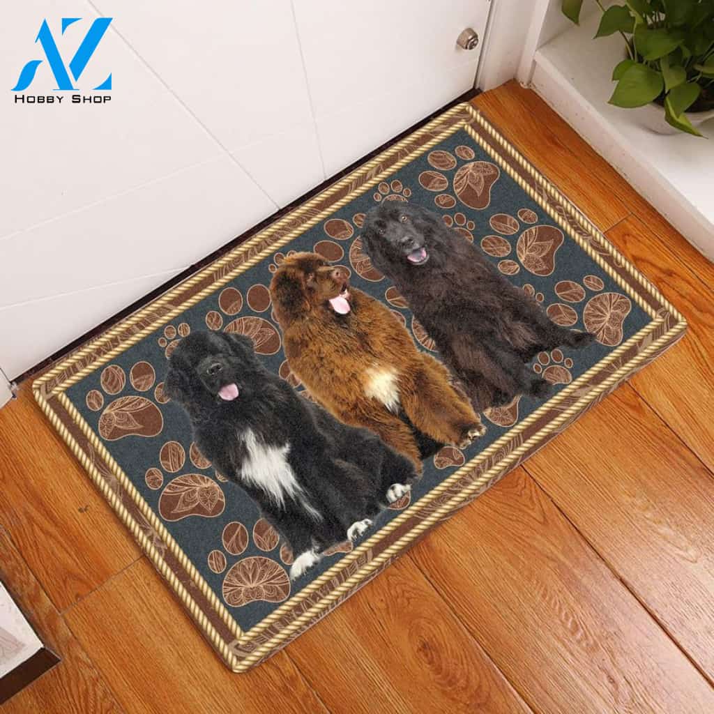 Newfoundland Flower Paw Doormat