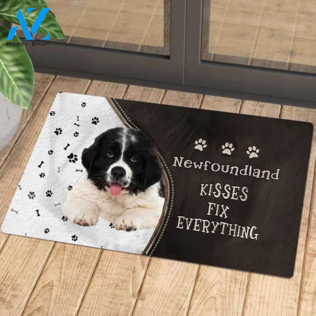 Newfoundland Kisses Fix Everything Doormat