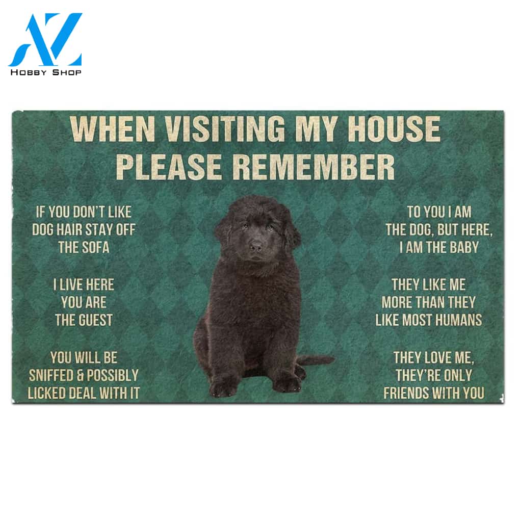 Newfoundland Puppy's Rules Doormat