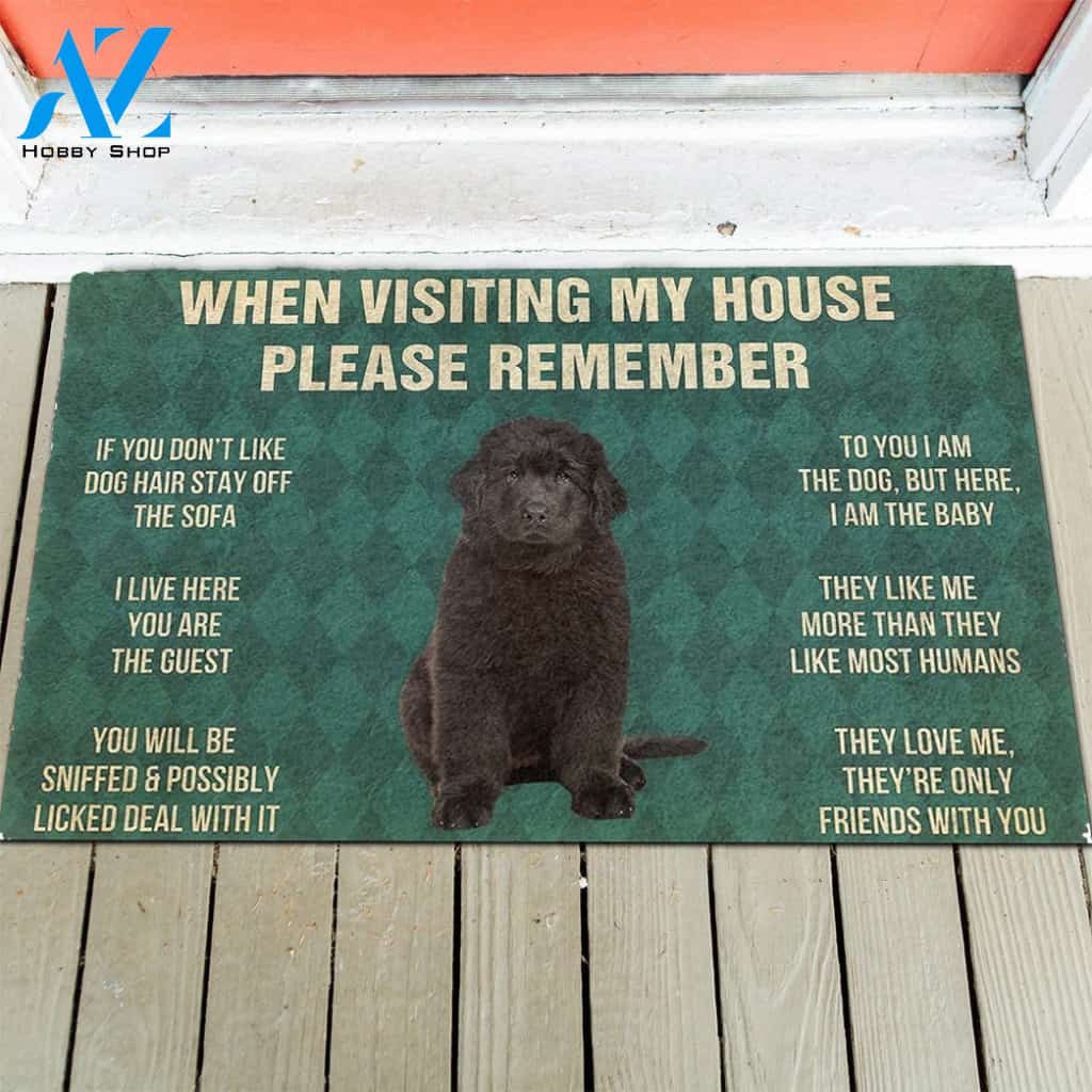 Newfoundland Puppy's Rules Doormat