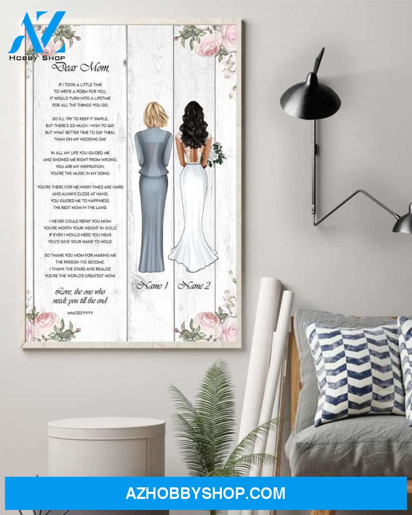 Next Day Mother (Father) Of The Bride, Wedding Custom Poster/Canvas, Gift For Parents