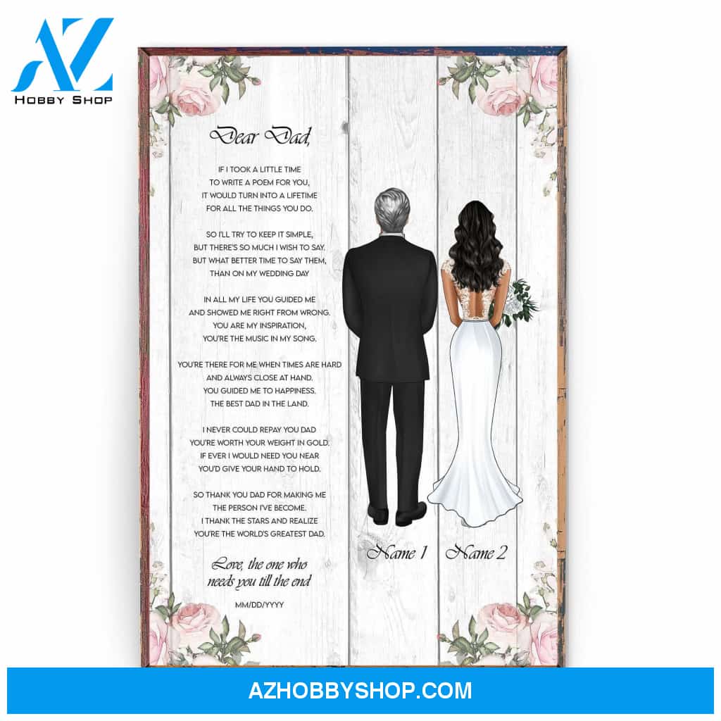 Next Day Mother (Father) Of The Bride, Wedding Custom Poster/Canvas, Gift For Parents