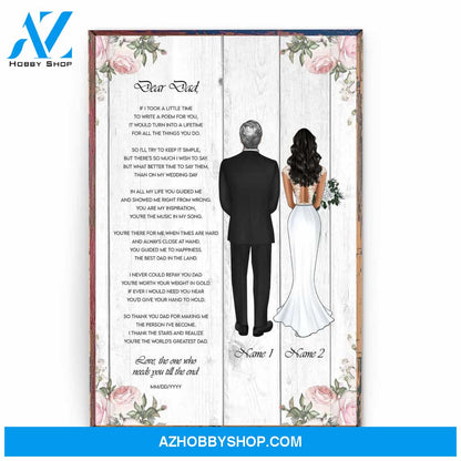 Next Day Mother (Father) Of The Bride, Wedding Custom Poster/Canvas, Gift For Parents