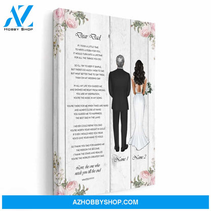 Next Day Mother (Father) Of The Bride, Wedding Custom Poster/Canvas, Gift For Parents