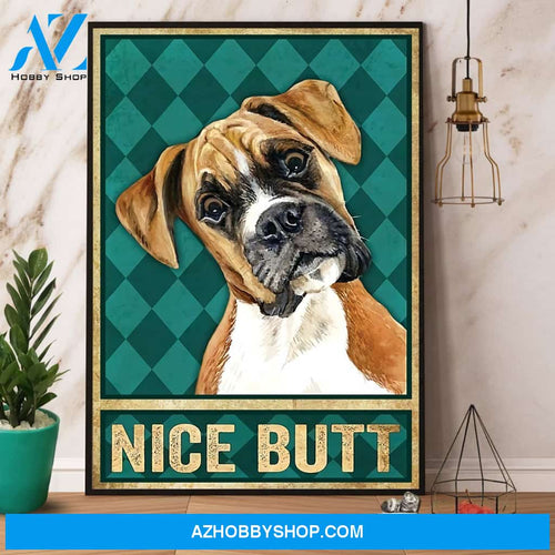 Nice Butt Boxer Dog Lover Bathroom Canvas And Poster, Wall Decor Visual Art