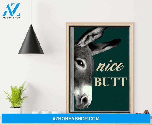 Nice Butt Donkey Poster, Donkey Bathroom Poster, Bathroom Canvas And Poster, Wall Decor Visual Art