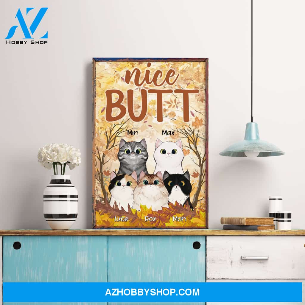 Nice Butt - Personalized Canvas/Poster - Gift For Cat Lovers