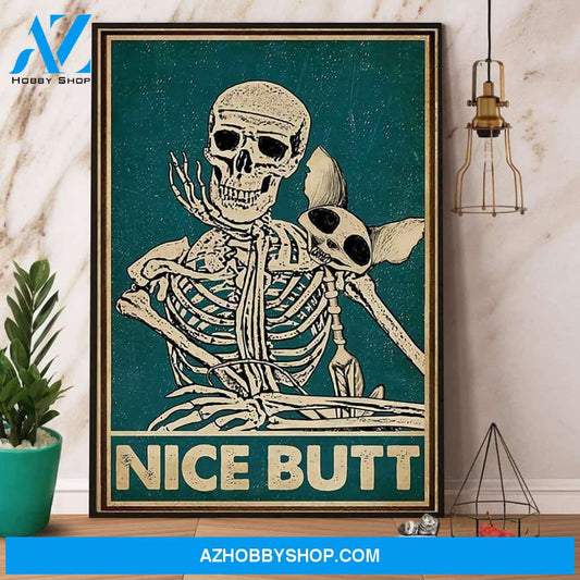 Nice Butt Skeleton Cat Canvas And Poster, Wall Decor Visual Art