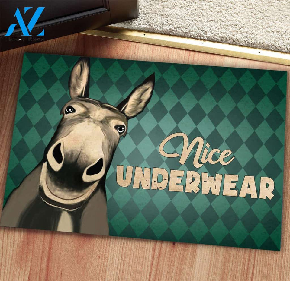 Nice Underwear Funny Donkey Doormat | Welcome Mat | House Warming Gift