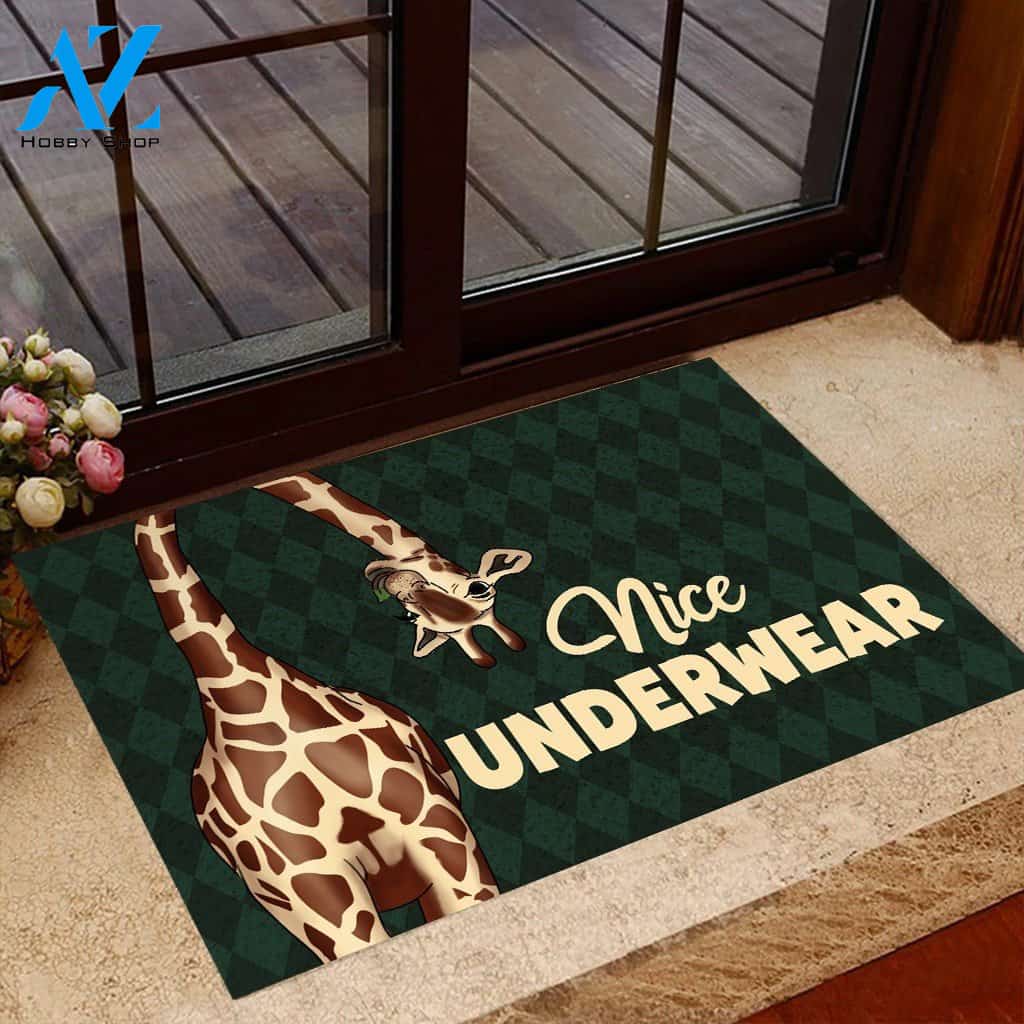 Nice Underwear Funny Giraffe Doormat | Welcome Mat | House Warming Gift