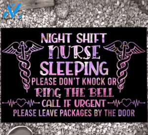 Night Shift Nurse Sleeping Please Don t Knock Funny Indoor And Outdoor Doormat Gift For Nurse Decor Warm House Gift Welcome Mat