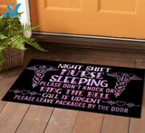 Night Shift Nurse Sleeping Please Don t Knock Funny Indoor And Outdoor Doormat Gift For Nurse Decor Warm House Gift Welcome Mat