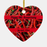 Nineteenth Wedding Anniversary Chilli Pepper Ceramic Ornament