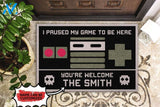 Nintendo I Paused My Game Custom Doormat | Welcome Mat | House Warming Gift