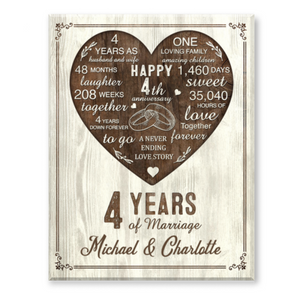 4th Year Anniversary Gift, 4th Wedding Anniversary Gift For Husband, 4 Year Anniversary Gift For Wife
