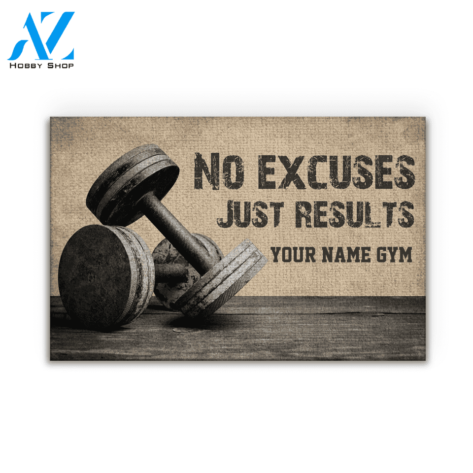 No Excuses Just Results Personalized Doormat | Welcome Mat | House Warming Gift
