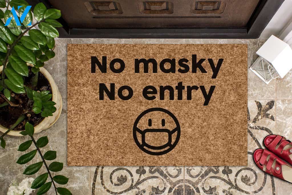 No Masky No Entry Social Distancing Covid Doormat | Welcome Mat | House Warming Gift