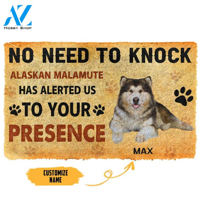 Gearhumans Gearhuman 3D No Need To Knock Alaskan Malamute Dog Custom Name Doormat