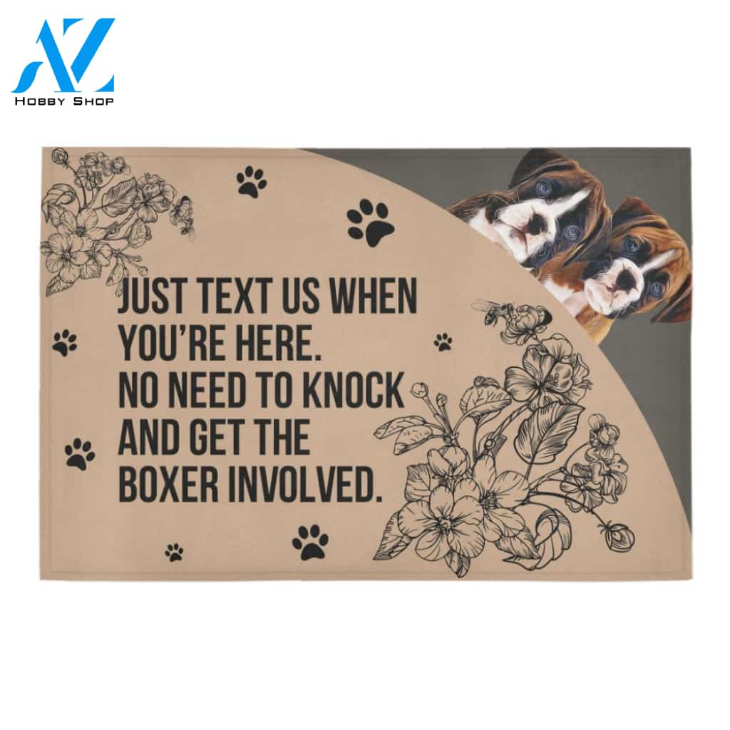 No Need To Knock And Get The Boxer Involved Doormat Indoor And Outdoor Mat Entrance Rug Sweet Home Decor Housewarming Gift Gift For Friend Family Stem Feminist