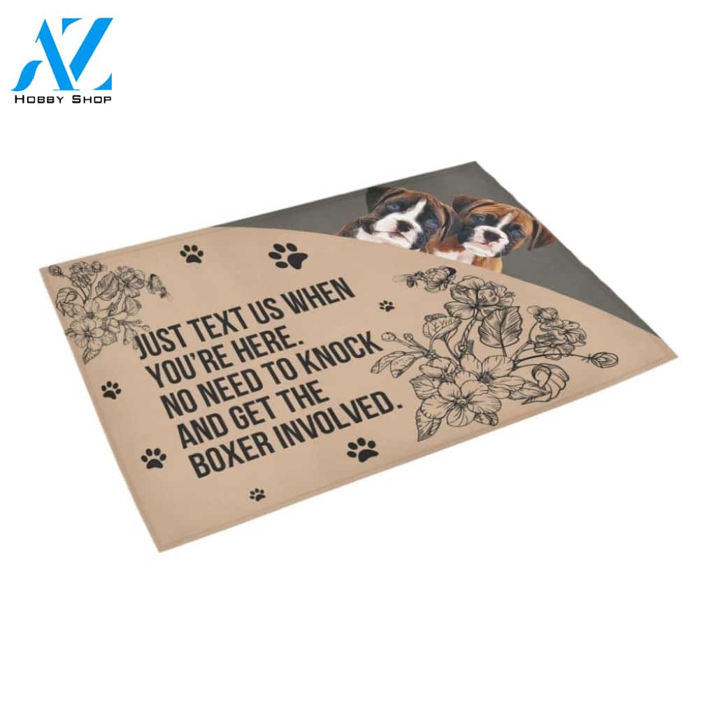 No Need To Knock And Get The Boxer Involved Doormat Indoor And Outdoor Mat Entrance Rug Sweet Home Decor Housewarming Gift Gift For Friend Family Stem Feminist